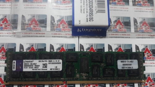 Memória Ram Kingston 8gb 2rx4 Pc3-10600r Kvr1333d3d4r9s