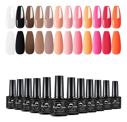 Geles Semipermanente Esmaltes Gama De 12 Uñas Gelesh Uv\u002Fled | MercadoLibre