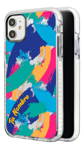 Funda Para iPhone Para Mujer Manchas Pintura Con Nombre