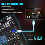 Dj Console Mixer Micfuns 8 Channel With Sound Board Usb Blue