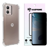 Capa Case Capinha + Película 3d Privacidade P/ Moto G53