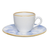 Kit 12 Xícara Café Cafézinho 75ml Celeste Porcelana Oxford