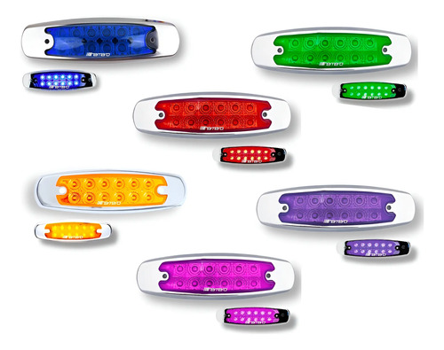 Plafon Lateral Tipo Peterbilt (1 Pieza) 12 Led Ambar Rojo