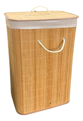 Cesto De Bambu Para Roupas Sujas Banheiro Lavanderia C Alças