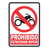 Señalización Aviso Prohibido Estacionar Motos 20x15 Cms