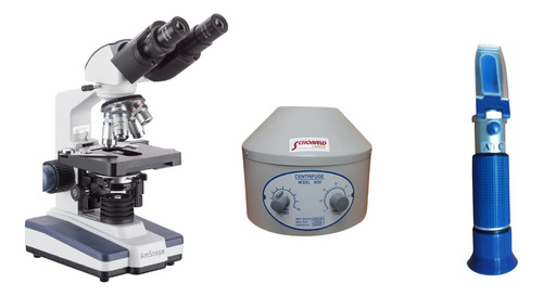 Combo Vete Microscopio Centrifuga Refractometro Veterinaria