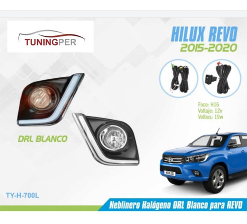Kit Neblinero Con Tapa Led Toyota Hilux Revo 2015 - 2020 Foto 2