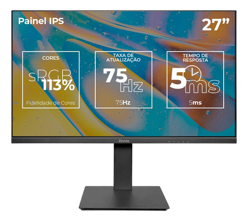 Monitor Zinnia Delfos Pro 27 Pol Ips Qhd Srgb 113 75hz Frees