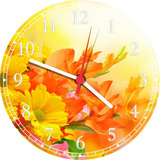 Relógio De Parede Grande 40 Cm Paisagem Flores Decorar