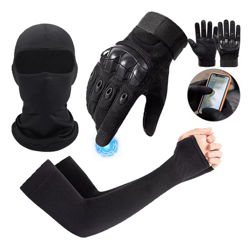 Guantes Proteccion Pantalla Táctil Moto+mosquetón Y Máscara