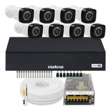 Kit 8 Cameras Seguranca 2mp Full Hd Dvr Intelbras 1008 S/ Hd