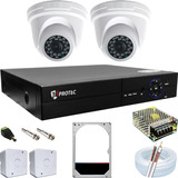 Kit Cftv Residencial 2 Câmeras Dome Ahd 1.0mp + Dvr 4ch P2p