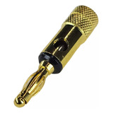 Ficha Plug Banana Macho Metalico Cuerpo Dorado