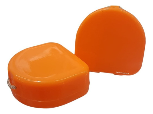 Caja Para Guarda Portaguarda Acetatos Aparatos Ortodoncia Color Naranja