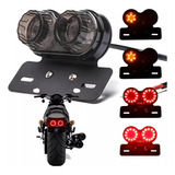 Stop Porta Placa Direccionale Led Moto Cafe Racer Bobber 12v