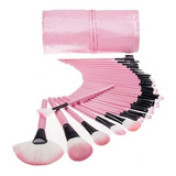 Brochas De Maquillaje Kit 24 Pcs Para Maquillaje Profesional Color Rosa