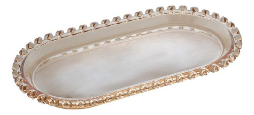 Travessa Oval Lyor Coração De Cristal Âmbar 25cm X 13cm Cor Ambar