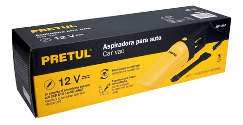 Aspiradora Automovil 60w 12v Dc 600ml Pretul Asp-12v-p