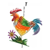 Colgante Decorativo: Gallo De Vidrio-cobre Vitral Pb-b3