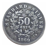 Moneda 50 Centavos De Dollar 1.869