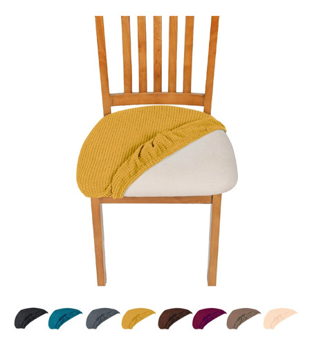 Pack 8 Fundas De Asiento Para Silla De Comedor Tela Gruesa