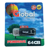 Pen Drive Negro Global 64 Gb Usb 2.0 Memoria Micro Flash X5