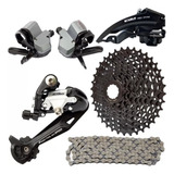 Kit Marcha Transmissão 9v/27v Tipo Shimano Cassete K7 11/36 