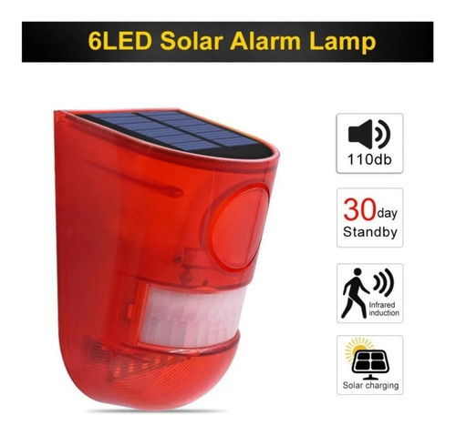 Alarma Solar Con Sensor De Movimiento, Sonido Y Luz