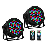 Cañón De Luces Led Rb 36 Rítmico Multicolor, 2 Piezas