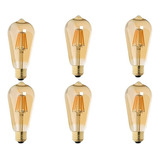 Pack 6 Ampolleta Led Edison Retro Vintage 6w