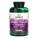 Swanson Péptido Colágeno Hid. + Vit C 1000mg 250tab Sabor Sin Sabor