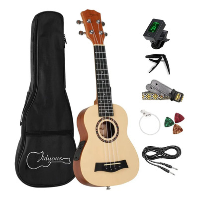 Kit De Ukelele Soprano Electroacústico Acustico Y Estuche | Meses sin interés