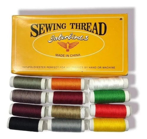 Pack 12 Hilos De Coser Variados Sewing Thread 1000yds