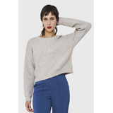 Sweater Crop Acanalado Khaki Nicopoly