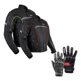 Kit Motoqueiro Jaqueta New Strike E Luva Old Shoot Texx Masc