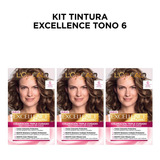 Kit Tintura Excellence Tono 6 Rubio Oscuro X3