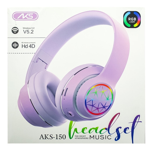 Audifonos Wireless Rgb Aks-150 Música Audio Cómodo 