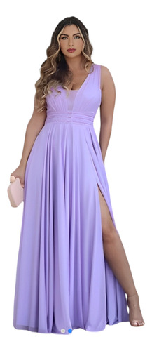 Vestido Madrinha Formanda Lilás Lavanda Luxuoso Rodado Duran