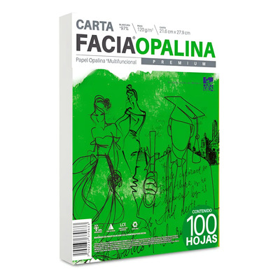 Papel Facia Opalina Copamex Blanca 120 G Carta 100 Hojas Color Blanco | MercadoLibre