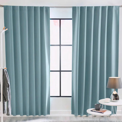 Juego Cortinas Catania Celeste Largas 1.30 X 2.30 M Vianney Color Turquesa | Envío gratis