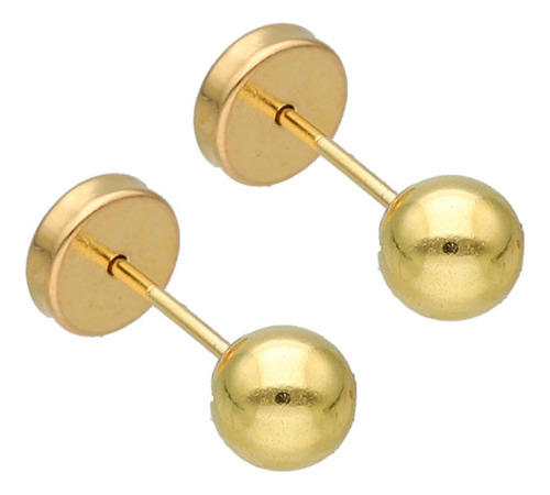 Aros Abridores Oro Lili 18k Bolita 5mm Li-105 - C