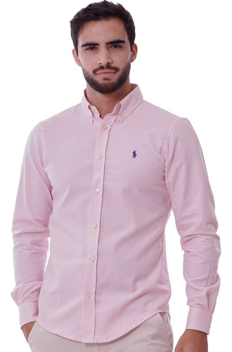 Camisa Social Oxford Masculina Manga Longa Polo Camiseta