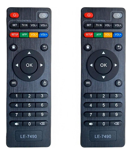 Kit Jogo 2 Controles Remotos Smart Tv Box Universal Original
