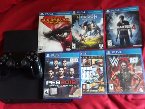 Playstation 4 Slim Con 1 Joystick Y 6 Juegos Fisicos