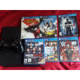 Playstation 4 Slim Con 1 Joystick Y 6 Juegos Fisicos