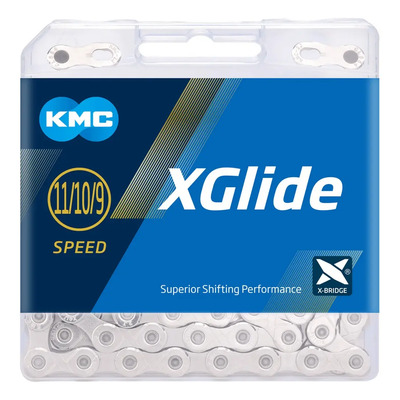 Cadena Kmc Xglide Para Shimano Cues 9\u002F10\u002F11 Velocidades 126 Eslabones Color Gris Oscuro | Meses sin interés