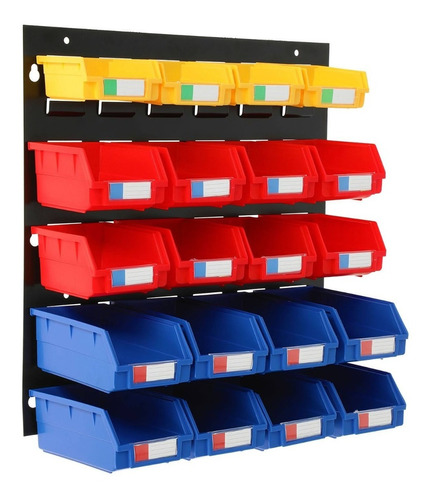 Organizador De Pared Con 20 Cajas Plásticas 46x48 Cm