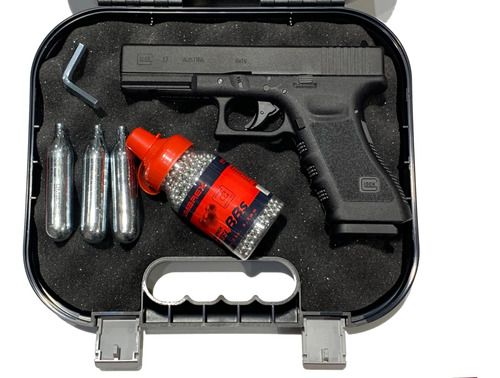 Pistola Glock 17 Co2 +4 Cargadores+estuche+1500 Balines+gas