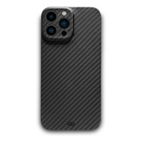 Para iPhone 15 Pro Capa Carbono Kevlar Fina Premium Luxo 6.1
