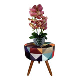 2 Orquídeas Artificiais Com Vaso Para Decoração De Mesa 